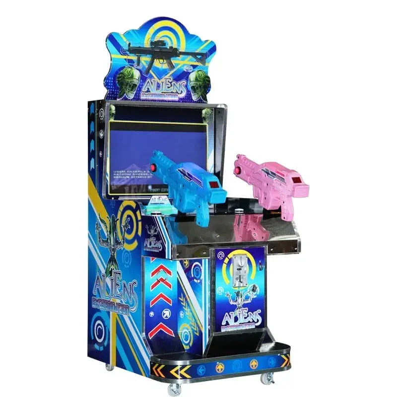 Step into another dimension with our immersive virtual reality shooting game arcade machine