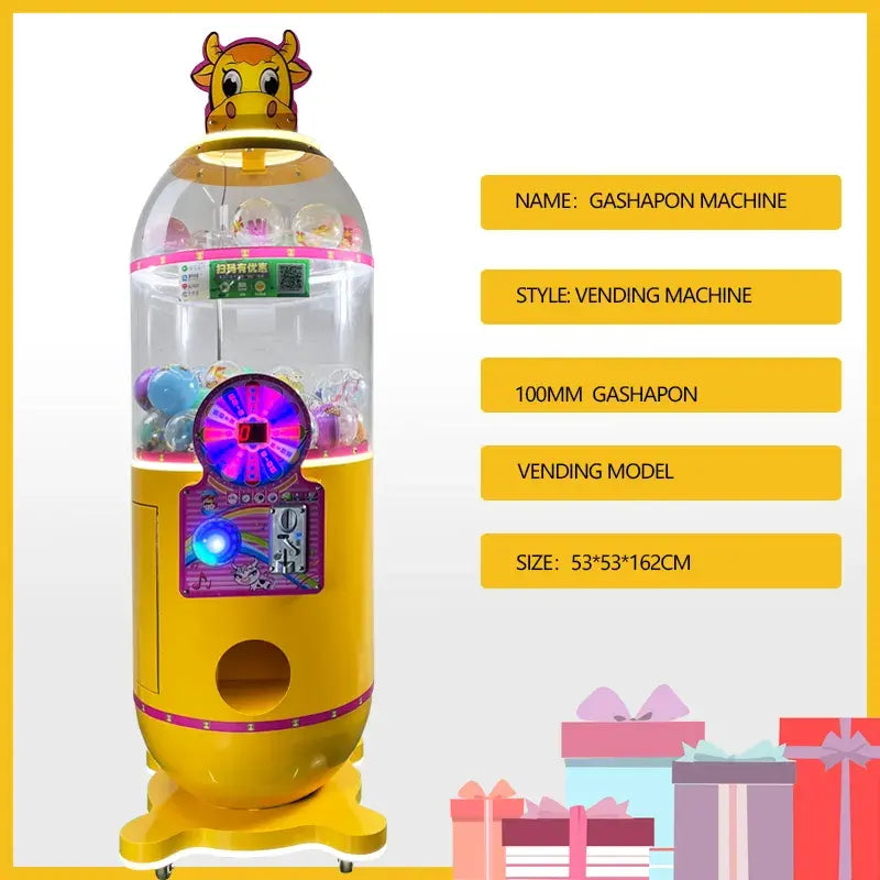 Crystal Clear Design - Transparent Doll Gashapon Machine with Sleek Aesthetics