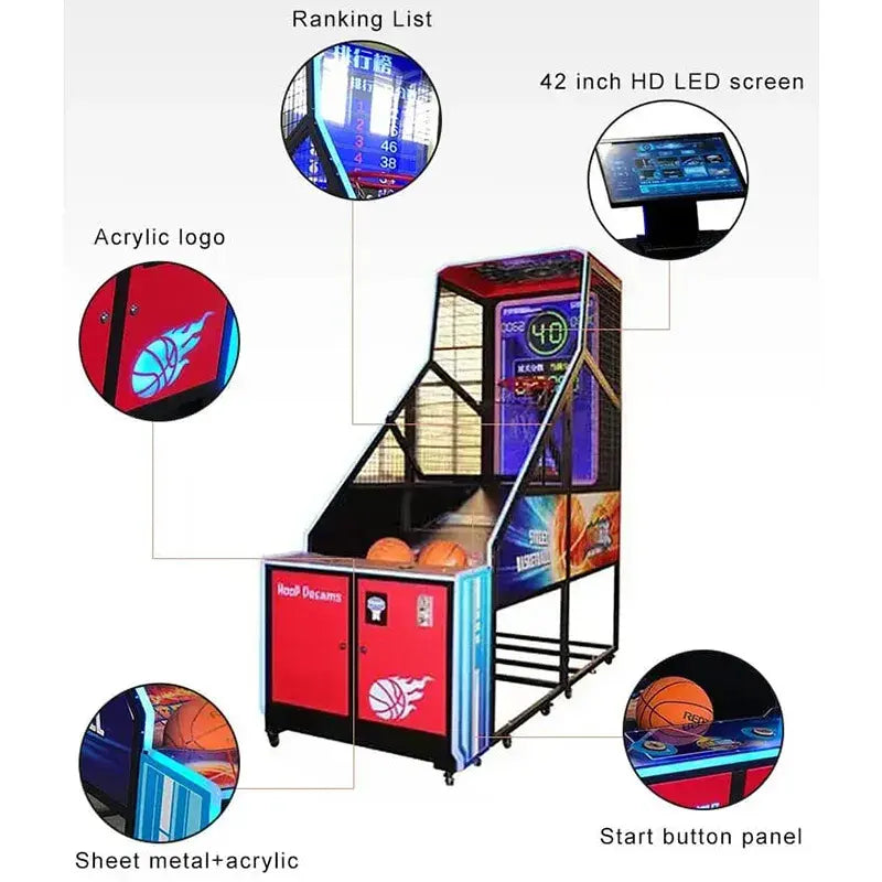Wireless Fun - Indoor Basketball Arcade Game with LED Scoring Display