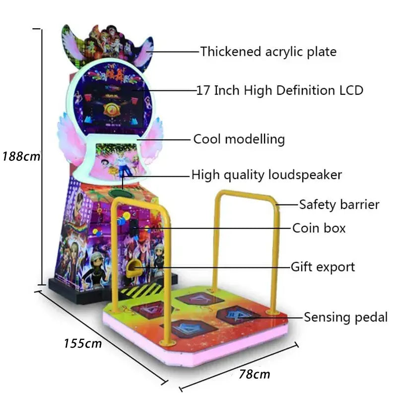 Whimsical and Engaging - Kids Arcade Dance Machine for Playroom Entertainment