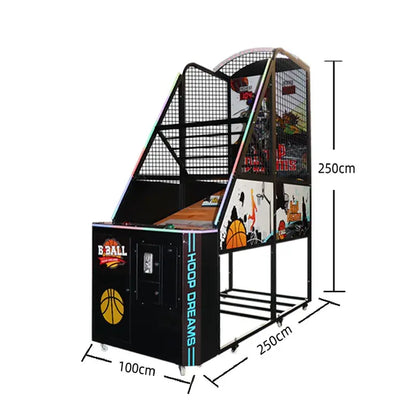 Space-Saving Design - Foldable Arcade Hoops Basketball Cabinet System