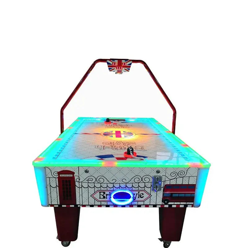 Vibrant Puck Action - Exciting Air Hockey Game in the Arcade Setting